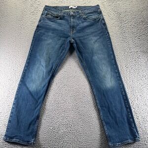 True Craft Jeans Mens 34x30 Blue Cotton Denim Straight Faded Stretch Athletic